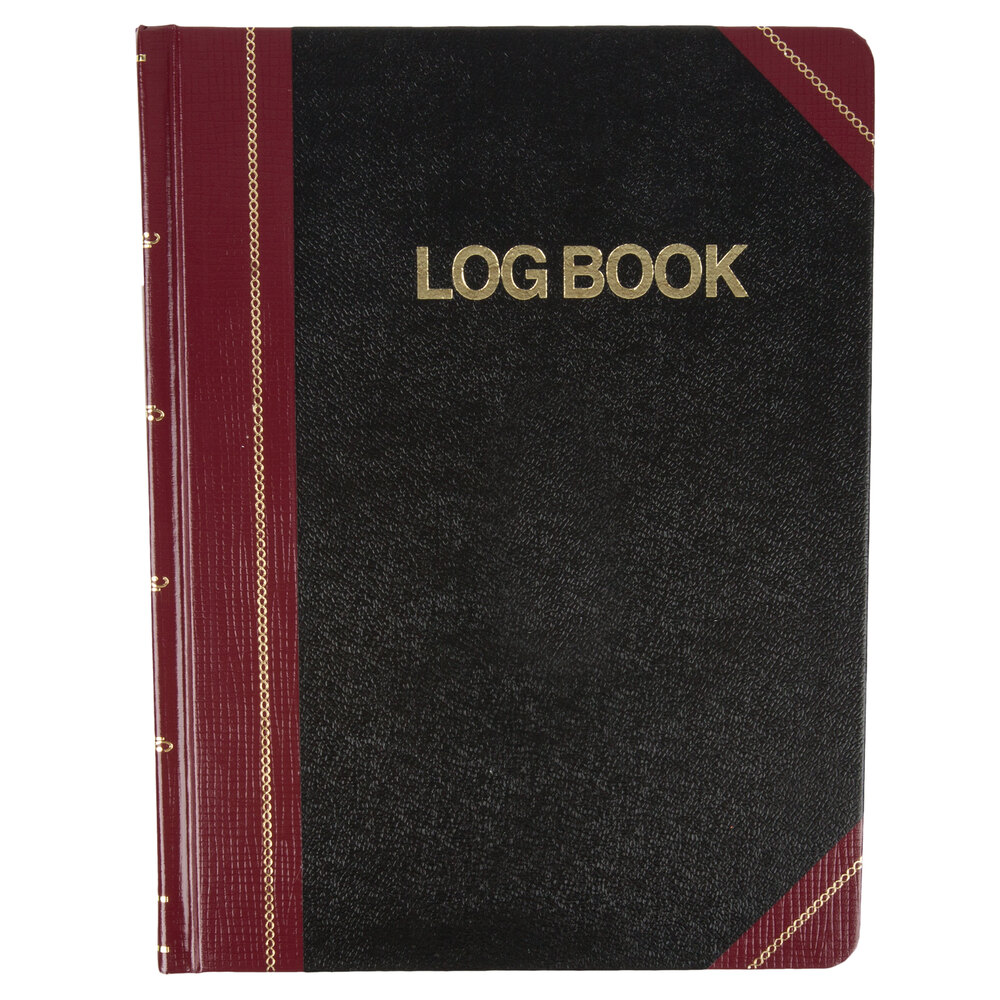 "Boorum & Pease BOR G21-150-R 8 1/8"" x 10 3/8"" Black / Red Log Book"
