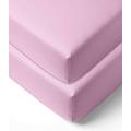 Bacati Mix and Match Solid Crib Fitted Sheet, Pink, 2 Count