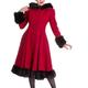 Hell Bunny Goth / Pinup Faux Fur Burgundy Elvira Coat