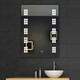 Warmiehomy Bathroom Mirror with LED Lights,500x700mm 60 Lights LED Bathroom Mirror,Wall Mounted illuminated bathroom mirror with Shaver Socket Demister Pad Sensor Switch and Clock