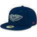 "Men's New Era Navy Orleans Pelicans Official Team Color 59FIFTY Fitted Hat"