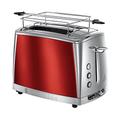 Russell Hobbs Toaster [für 2 Scheiben] Luna Edelstahl Rot (extra breite Toastschlitze, inkl. Brötchenaufsatz, 6 Bräunungsstufen + Auftau- & Aufwärmfunktion, Lift & Look-Funktion, 1550W) 23220-56