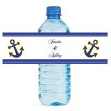 100 Anchor Nautical Theme Wedding Pattern Pink Wedding Water Bottle Labels