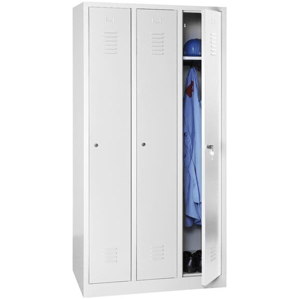 Gürkan Spind mit Drehriegelverschluss für Vorhängeschloss grau, 90x180x50 cm