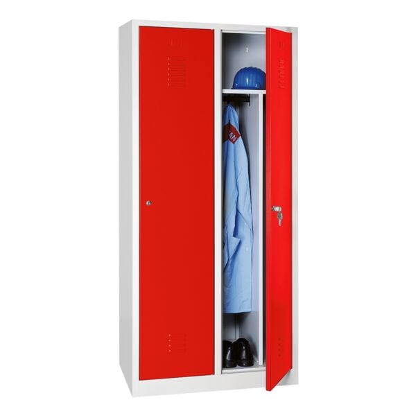 Gürkan Spind mit Drehriegelverschluss für Vorhängeschloss grau, 80x180x50 cm