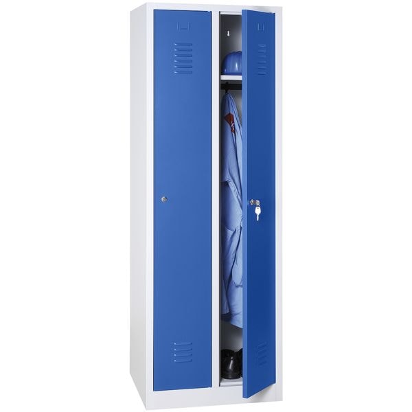 Gürkan Spind mit Drehriegelverschluss für Vorhängeschloss grau, 60x180x50 cm Image