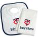 Newborn & Infant White Minnesota Twins Personalized Bib Burp Cloth Set