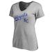 Women's Fanatics Branded Ash Kansas City Royals Cooperstown Collection Wahconah V-Neck T-Shirt