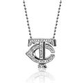 Women's Alex Woo Minnesota Twins Little Logo 14kt White Gold & Diamond Necklace