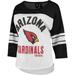 Women's G-III 4Her by Carl Banks White/Black Arizona Cardinals First Team 3/4-Sleeve Mesh T-Shirt