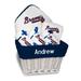 Newborn & Infant White Atlanta Braves Personalized Medium Gift Basket