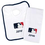 Newborn & Infant White MLB Personalized Bib Burp Cloth Set