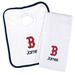 Newborn & Infant White Boston Red Sox Personalized Bib Burp Cloth Set