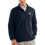 Men's Navy Belmont Bruins Flat-Back Rib 1/4-Zip Pullover Sweater