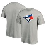 Men's Ash Toronto Blue Jays Secondary Color Primary Logo T-Shirt