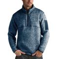 Men's Antigua Heathered Navy Seattle Mariners Fortune Half-Zip Sweater
