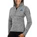 Women's Antigua Heather Gray Detroit Lions Fortune Half-Zip Sweater