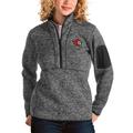 Women's Antigua Charcoal Ottawa Senators Fortune 1/2-Zip Pullover Sweater