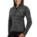 Women's Antigua Heather Black Las Vegas Raiders Fortune Half-Zip Sweater