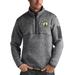 Men's Antigua Heathered Black Boston Celtics Fortune 1/2-Zip Pullover Jacket