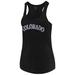 Women's Soft as a Grape Black Colorado Rockies Plus Size Swing for the Fences Racerback Tank Top