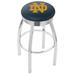 Notre Dame Fighting Irish 25" Team Chrome Swivel Bar Stool with 2.5" Ribbed Accent Ring