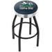 Notre Dame Fighting Irish 30" Black Wrinkle Swivel Bar Stool with Chrome Ribbed Ring