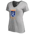 Women's Fanatics Branded Ash Kansas City Royals Cooperstown Collection Forbes T-Shirt