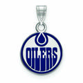 Women's Edmonton Oilers Sterling Silver Small Enamel Pendant