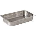 Vogue Stainless Steel Perforated 1/1 Gastronorm Tray 28 Litre / Depth: 200 mm, Silver - Fridge, Freezer, Blast Chiller & Oven Safe, K843