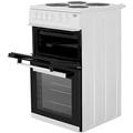 Beko KD533AW 50cm Twin Cavity Electric Cooker in White 4 Hotplate Burners