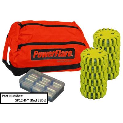 Powerflare 12-Pack PowerFlare Soft Pack Red LEDs Yellow Shell SP12-R-Y