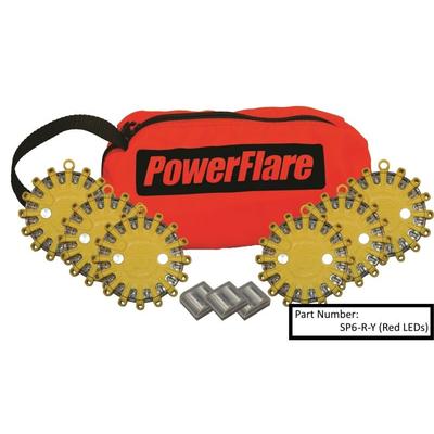 Powerflare 6-Pack PowerFlare Soft Pack Magnetic Red LEDs Orange Shell SP6M-R-O