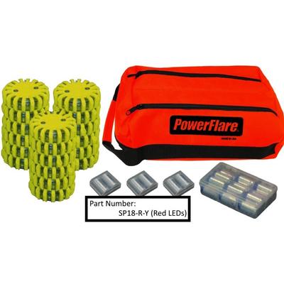 Powerflare 18-Pack PowerFlare Soft Pack Red/Amber LEDs Black Shell SP18-RA-BK