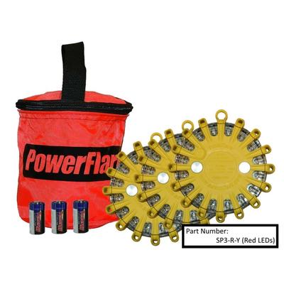 Powerflare 3-Pack PowerFlare Soft Pack Magnetic Red/Amber LEDs Yellow Shell SP3M-RA-Y