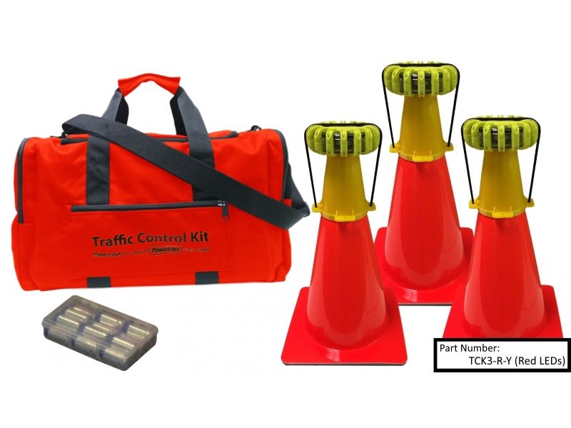 Powerflare 3-Position PowerFlare Traffic Control Kit Magnetic Infrared Blue Shell TCK3M-I-BL