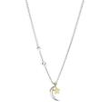 Fossil Necklace for Women , Total Length: 420mm + 50mm 2-Tone, Gold, Silver CZ, Sterling Silver Necklace, JFS00432998