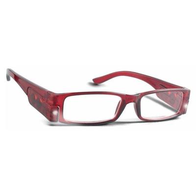 PS Designs 02128 - Cranberry - 1.50, Bright Eye Readers (PRG6-1.50) 1.5 Magnification LED Reading Glasses