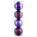 Vickerman 352243 - 8" Plum 4 Assorted Finish Ball Christmas Tree Ornaments (set of 4) (N592026DA)