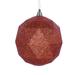 Vickerman 466995 - 4.75" Burnished Orange Glitter Geometric Ball Christmas Tree Ornament (4 pack) (M177318DG)