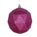 Vickerman 467596 - 4.75" Fuchsia Glitter Geometric Ball Christmas Tree Ornament (4 pack) (M177370DG)