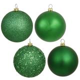 Vickerman 213063 - 3" Green Matte Shiny Glitter Sequin Ball Christmas Tree Ornament (32 pack) (N596804A)