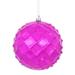 Vickerman 474846 - 4" Fuchsia Shiny Diamond Bauble Christmas Tree Ornament (6 pack) (N174170D)