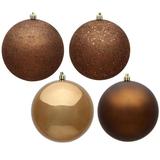 Vickerman 481134 - 2.4" Mocha 4-Finish Assorted Ball Christmas Tree Ornament (24 pack) (N590676)