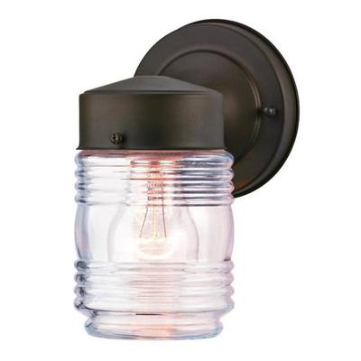 Westinghouse 66882 - 1 Light Oil Rubbed Bronze Clear Ribbed Glass (1Lt Wall Ltn ORB w/Clr Gls)