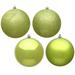 Vickerman 485408 - 6" Lime 4-Finish Ball Christmas Christmas Tree Ornament (Set of 4) (N591573DA)