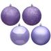 Vickerman 485880 - 6" Lavender 4-Finish Ball Christmas Christmas Tree Ornament (Set of 4) (N591586DA)