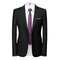 MOGU Mens Jacket with Single Button Lapel Blazer for Men Slim Fit Casual Size 34 (Label Asian Size XL) Black