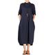 Vogstyle Women's Spring/Autumn Collar Baggy Dress with Pockets Style 1- Navy L