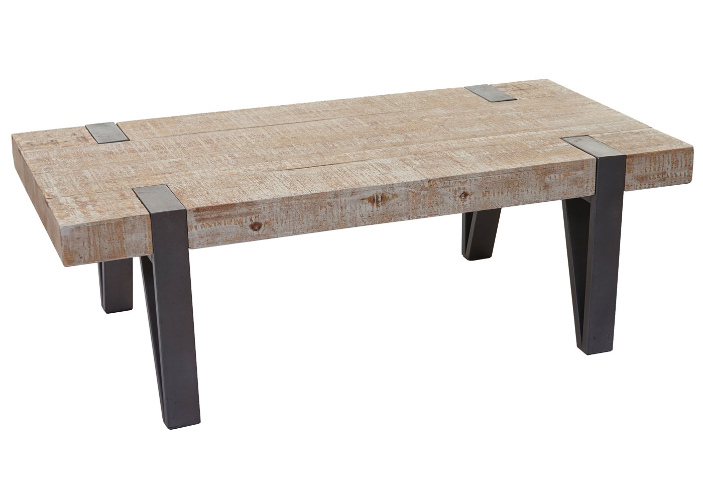 Couchtisch HWC-A15b, Wohnzimmertisch, Tanne Holz rustikal massiv MVG-zertifiziert 40x120x60cm Image